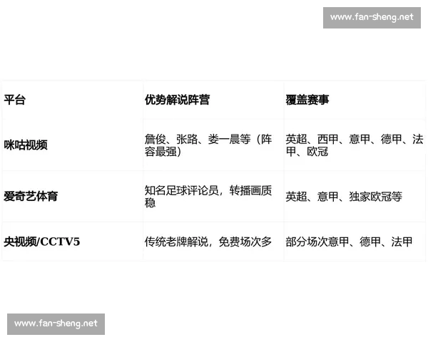 五大联赛全程直播平台推荐 最新赛事观看指南与平台选择分析